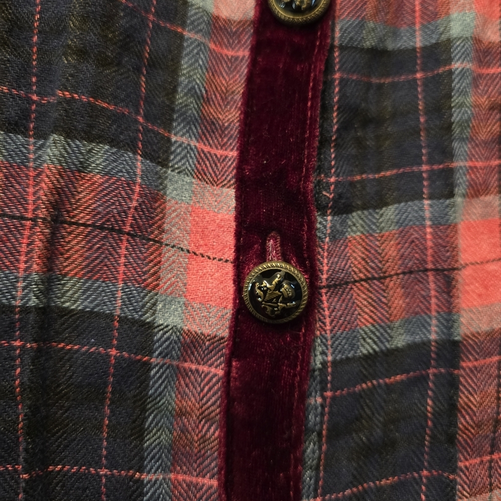 Soft Surroundings Kensington Plaid Burnout Velvet Tunic - MP - Picture 5 of 14